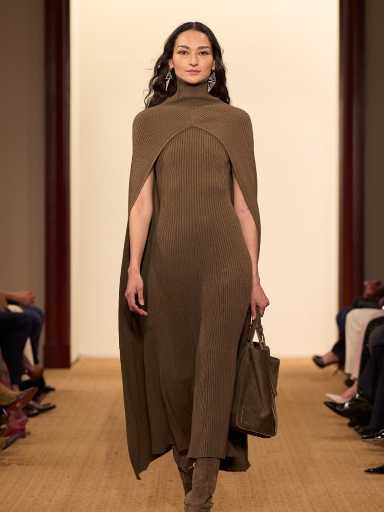 a look from ralph lauren fall/holiday 2024 collection runway show