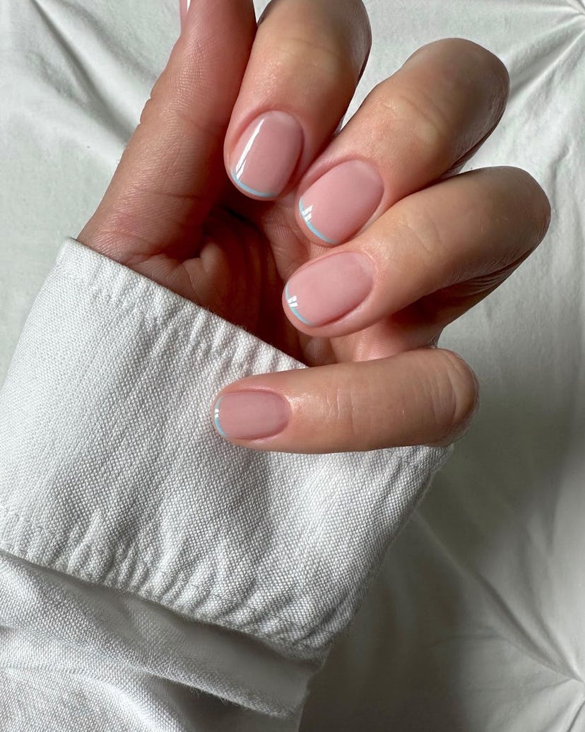 Try sky blue micro French tips.