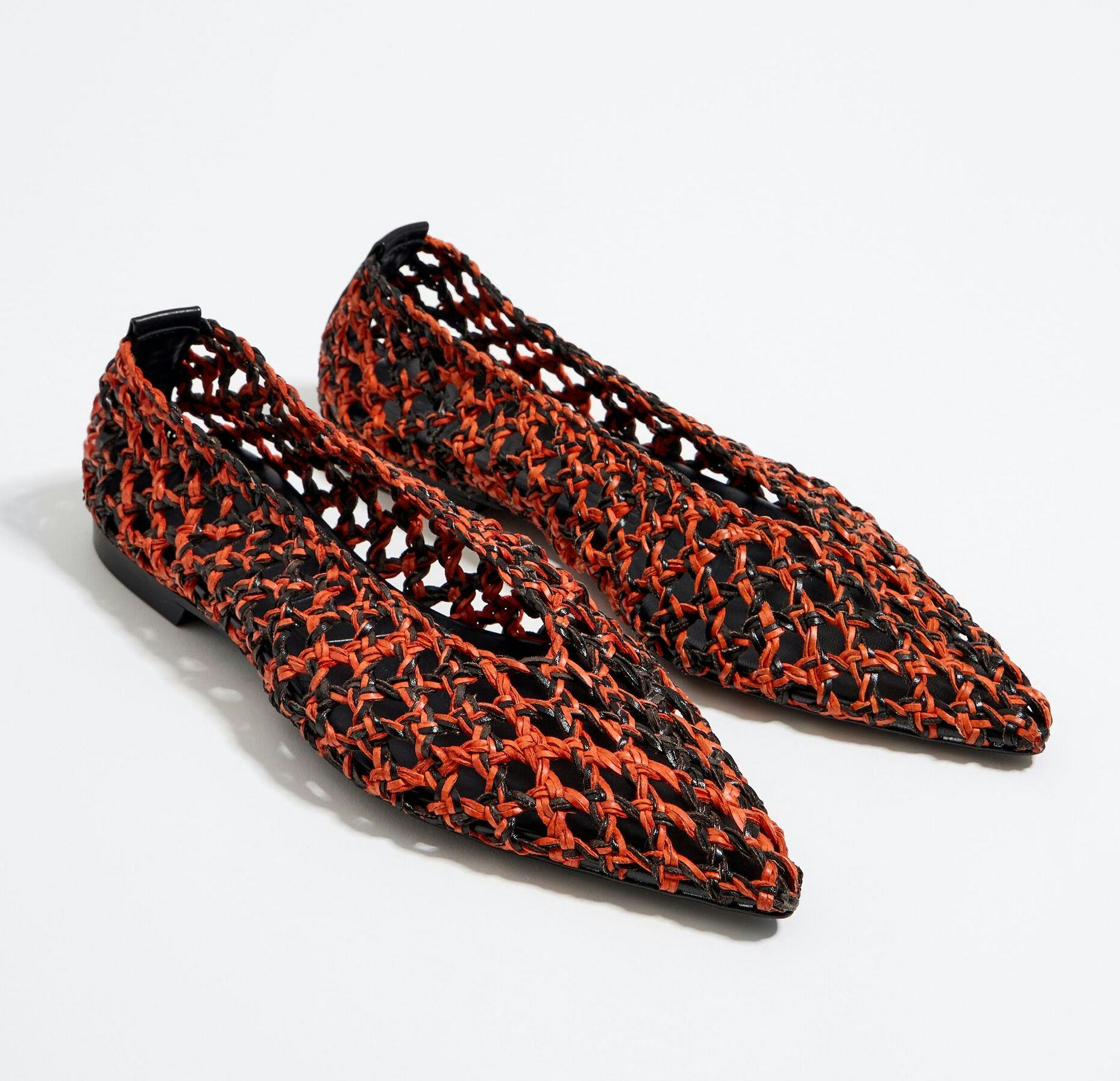 Two-Tone Orange Plaited Ballerina