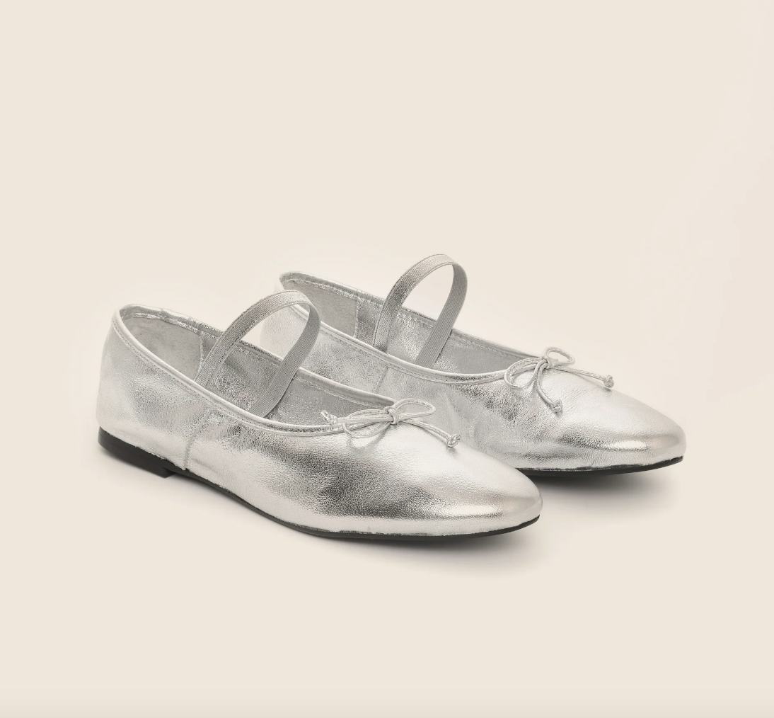Betis Silver Ballerina Ballet Flat