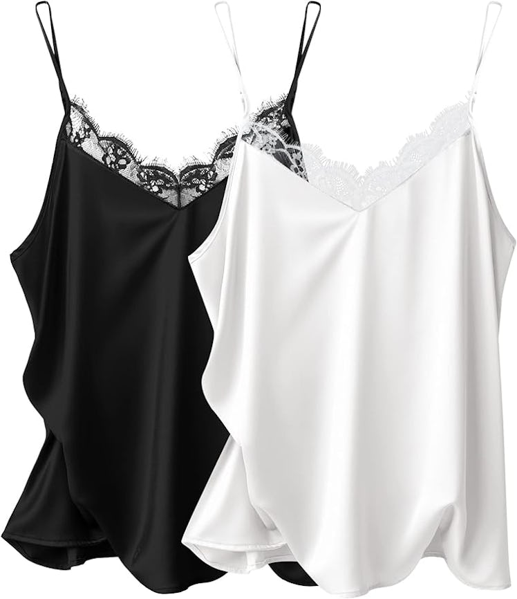 Ekouaer Lace Cami Tops (2-Pack)