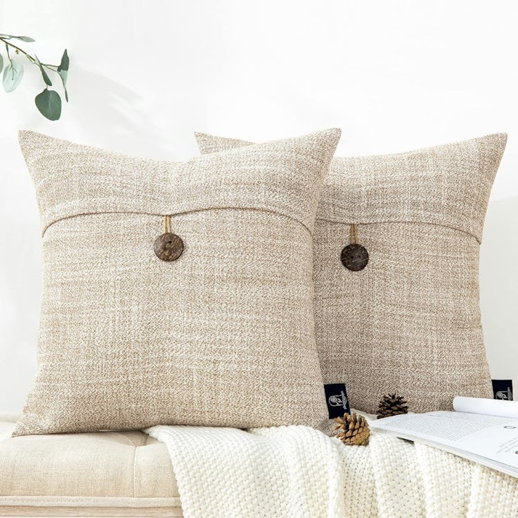 Phantoscope Farmhouse Throw Pillow Covers (2-Pack) 