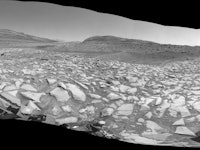 NASA’s Curiosity Mars rover captured this 360-degree panorama after arriving at Gediz Vallis channel...