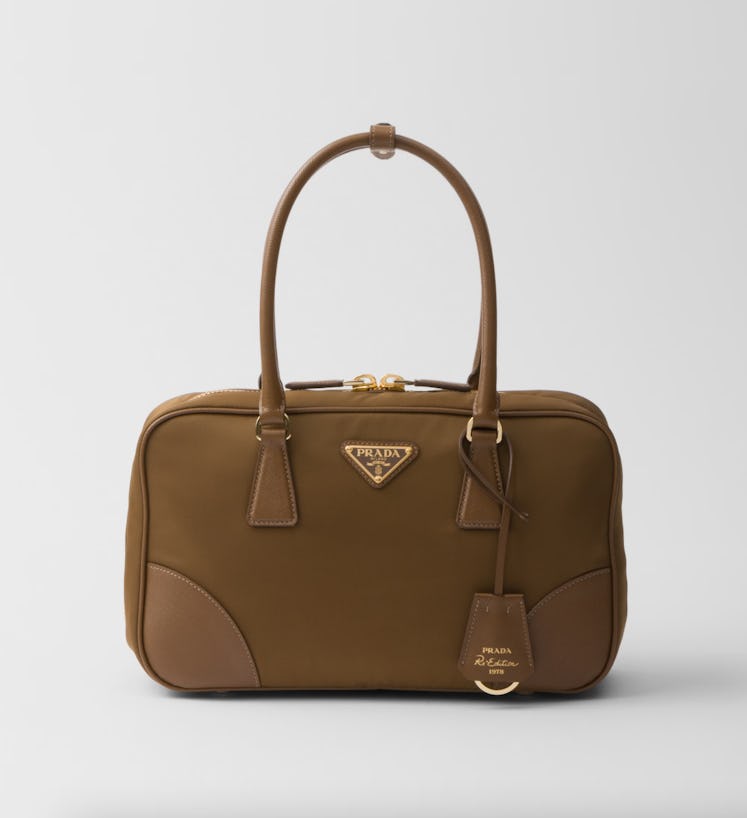 Re-Edition 1978 Medium Re-Nylon and Saffiano Leather Two-Handle Bag