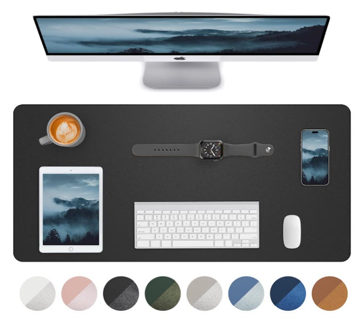 AFIING Faux Leather Waterproof Keyboard Mat