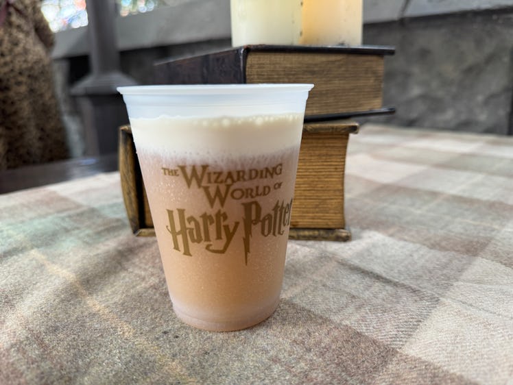 The frozen Butterbeer is great for warm days during Butterbeer season at Universal Studios theme par...