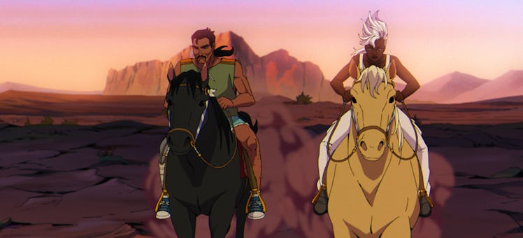 Forge (voiced by Gil Birmingham) and Storm (voiced by Alison Sealy-Smith) in X-Men '97