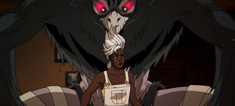 Storm (voiced by Alison Sealy-Smith) is confronted by The Adversary in X-Men '97