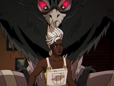 Storm (voiced by Alison Sealy-Smith) is confronted by The Adversary in X-Men '97
