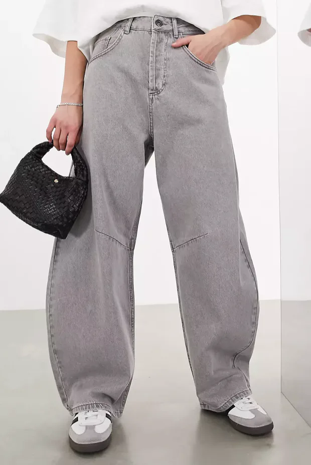 Grey Jeans With Side Stripe