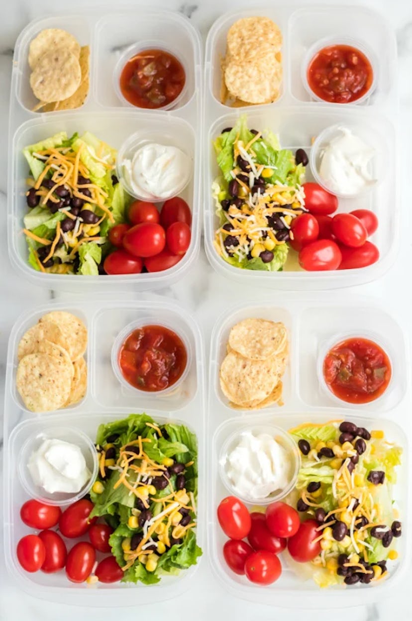 This taco salad meal is a great make ahead lunch idea to try.