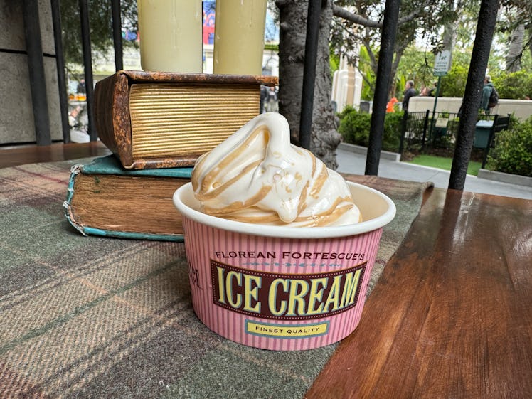 Universal Studios Hollywood has added a new Butterbeer treat at the Florean Fortescue's Ice-Cream Pa...