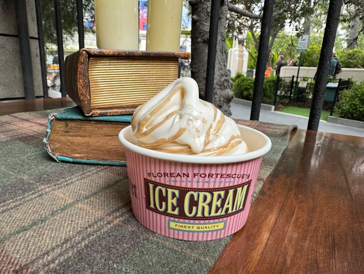 Universal Studios Hollywood has added a new Butterbeer treat at the Florean Fortescue's Ice-Cream Pa...