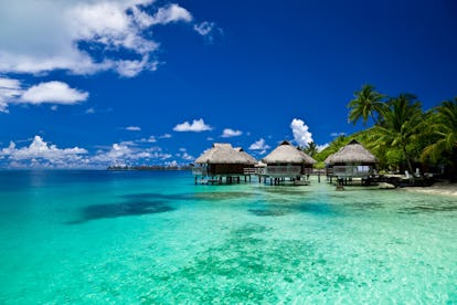 Overwater bungalows in Tahiti