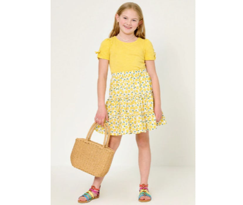 Hayden Girls Ruffle Detail Lemon Print Tiered Skirt