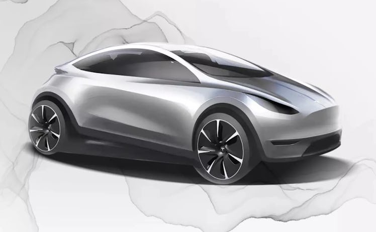 Early sketch of a potential Tesla Model 2