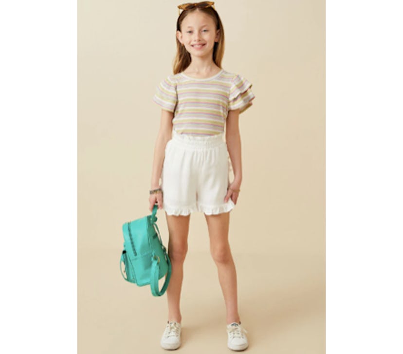 Hayden Girls Ruffle Trimmed Elastic Waist Soft Shorts