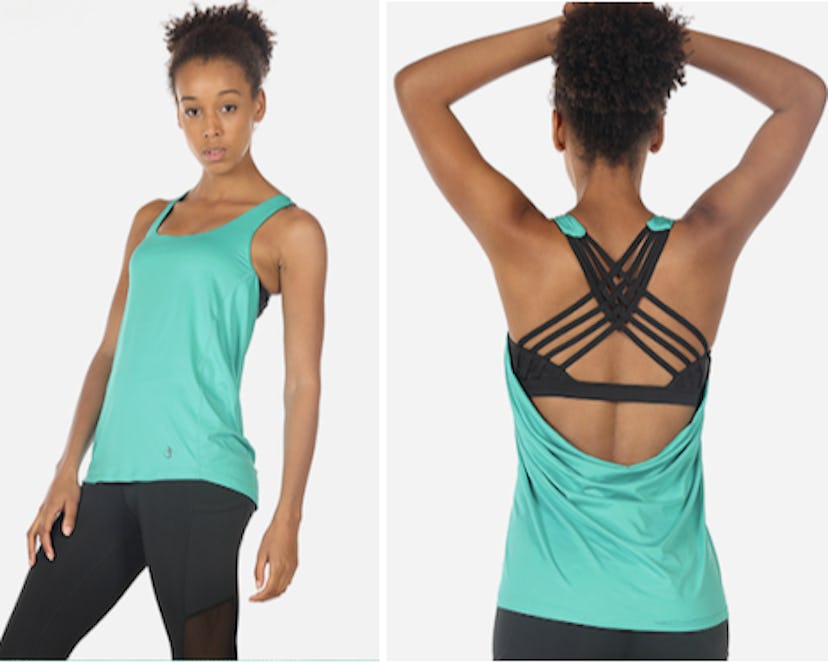 icyzone Open-Back Tank with Built-In Bra