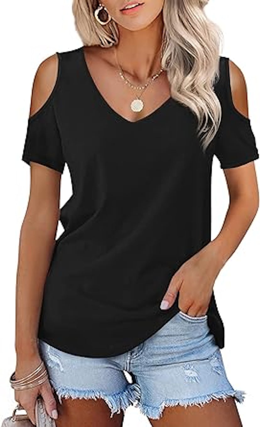 Amoretu Cold-Shoulder Top