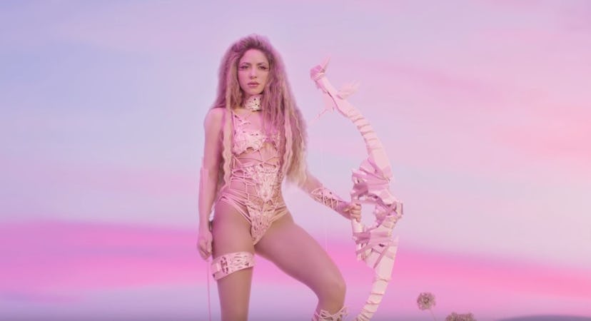 Shakira's "Puntería" music video outfit took two hours to get into.