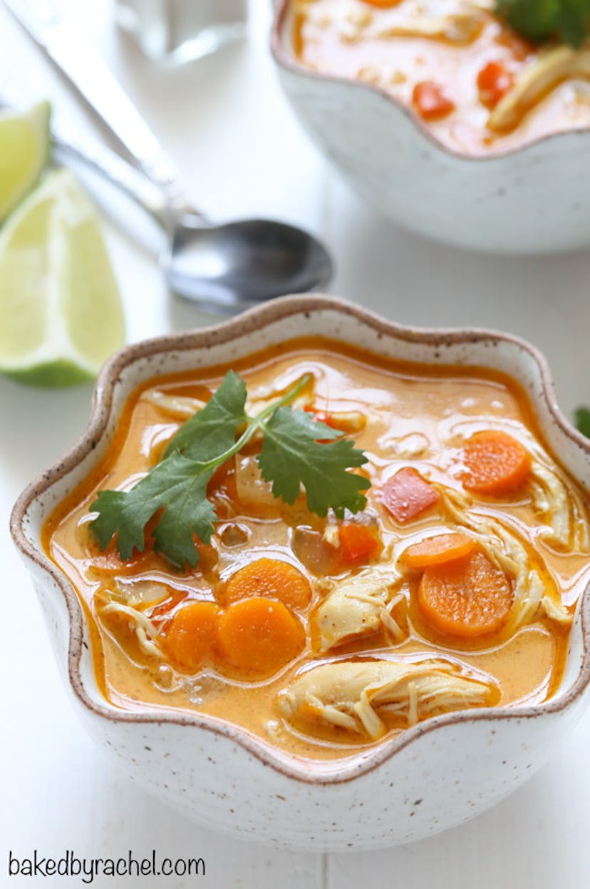 Coconut lime chicken soup is is a healthy slow cooker recipe for busy weeknights. 
