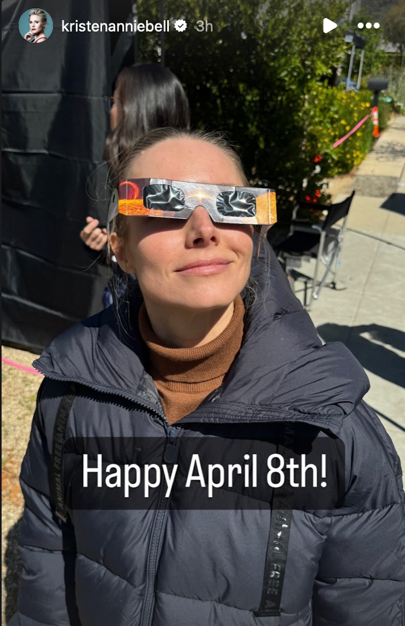 Kristen Bell and other celebrities celebrated the 2024 solar eclipse.