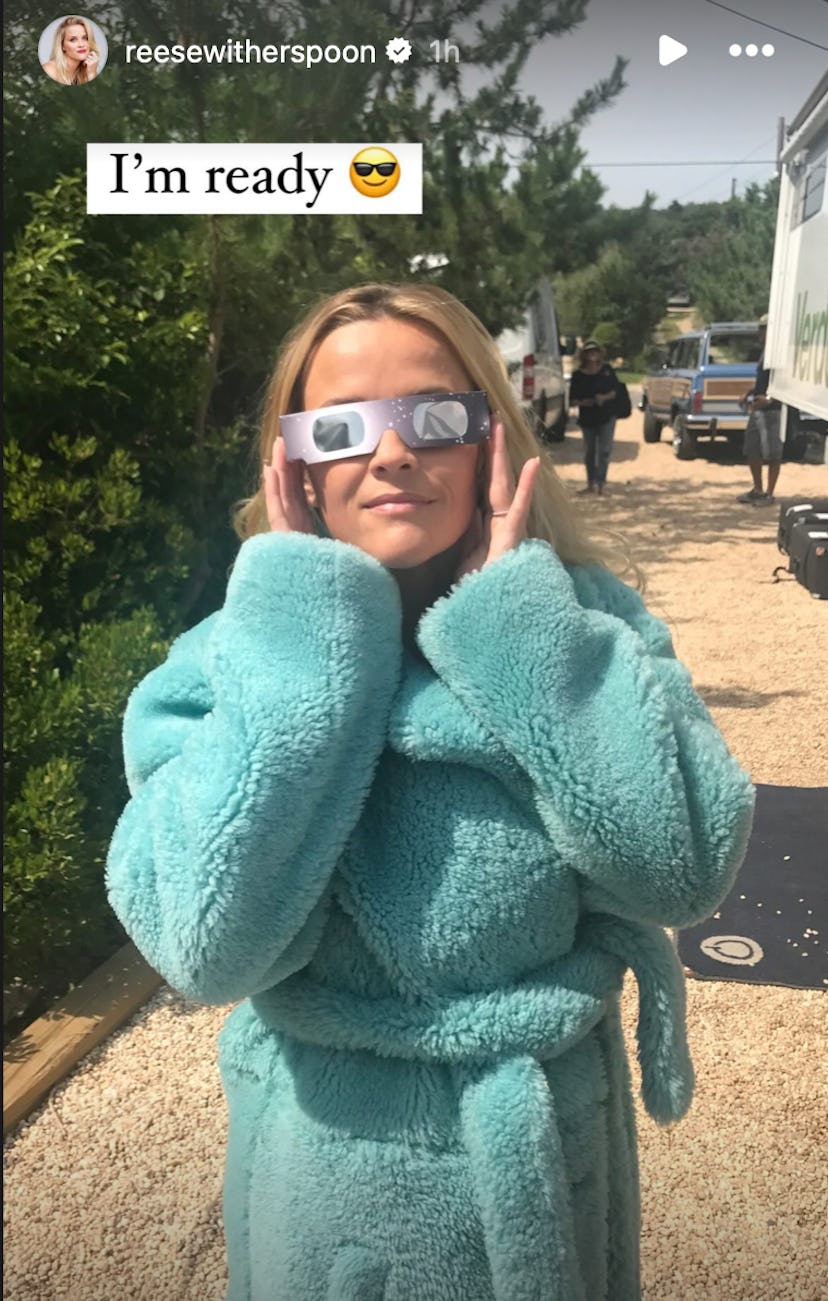 Reese Witherspoon during the 2024 eclipse.