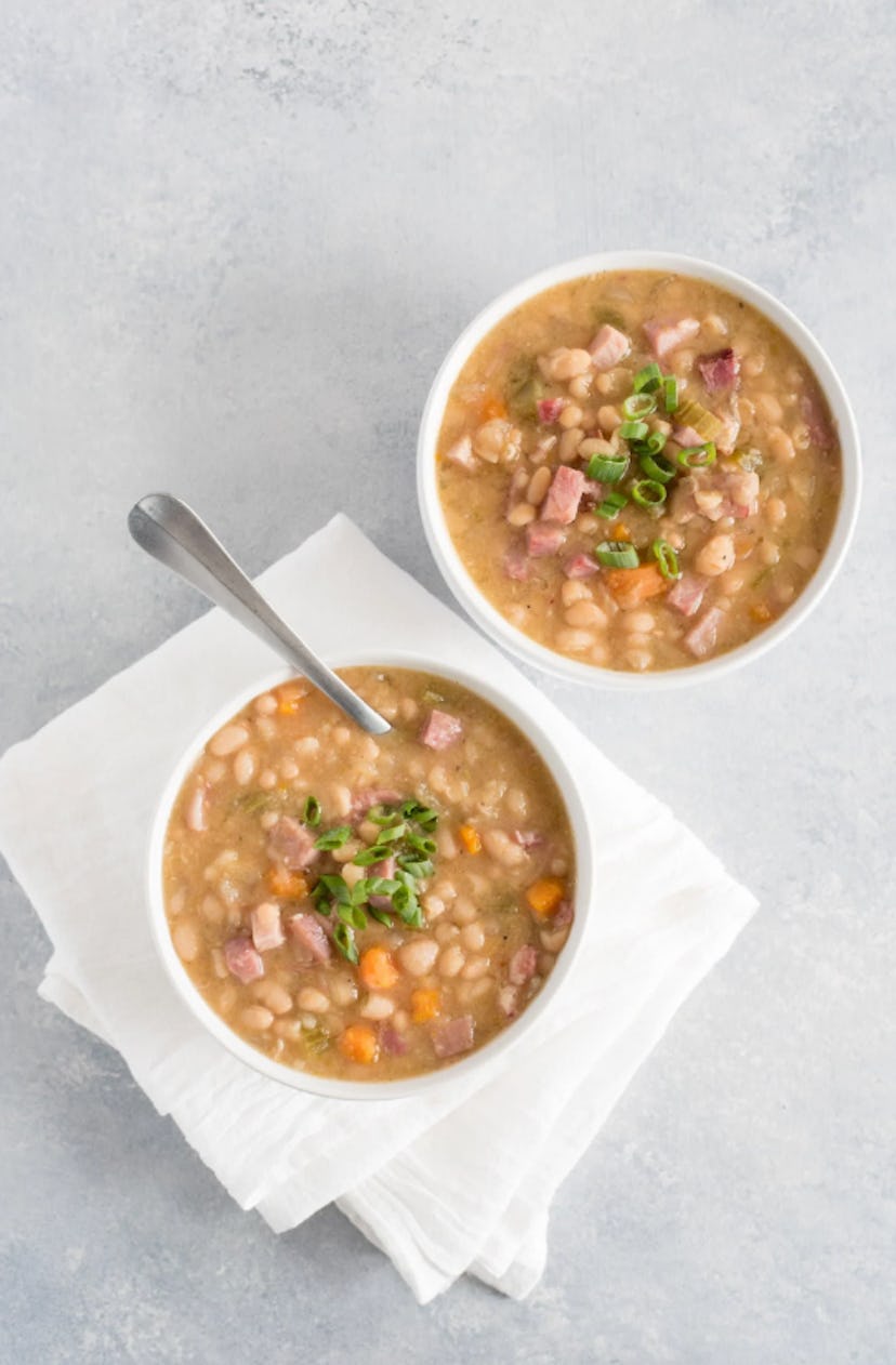 Enjoy ham and beans as a healthy slow cooker recipe for busy weeknights