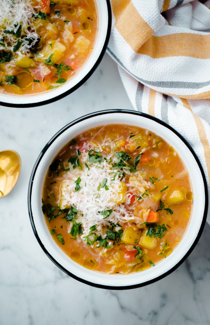 Enjoy winter minestrone as a healthy slow cooker recipe for busy weeknights.