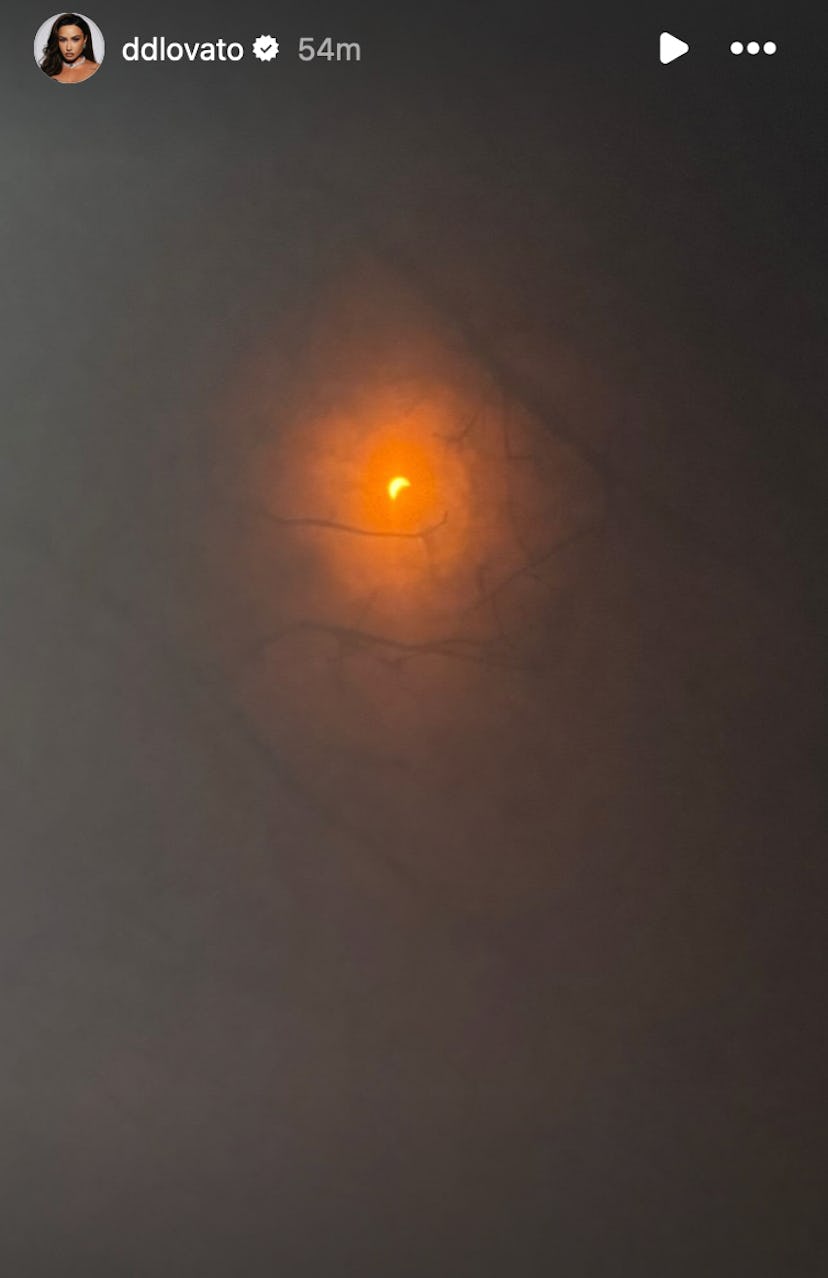 Demi Lovato’s photo of the 2024 solar eclipse.