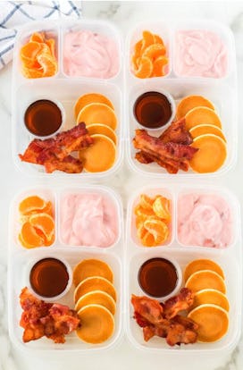 One of the best make-ahead breakfasts for busy sports mornings is breakfast lunchboxes.
