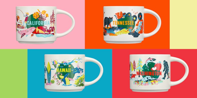 The all-new Starbucks Discovery Series collection includes mugs, cold cups, and tote bags. 