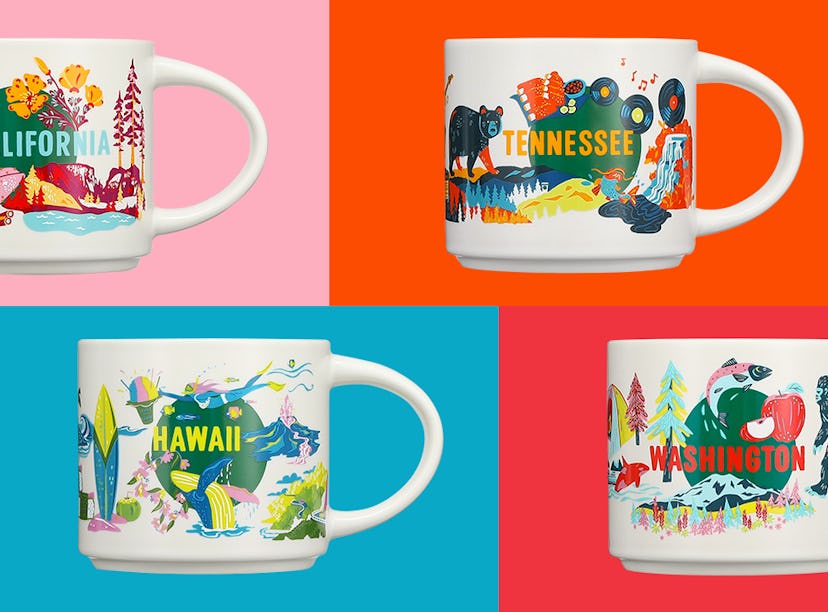 The all-new Starbucks Discovery Series collection includes mugs, cold cups, and tote bags. 