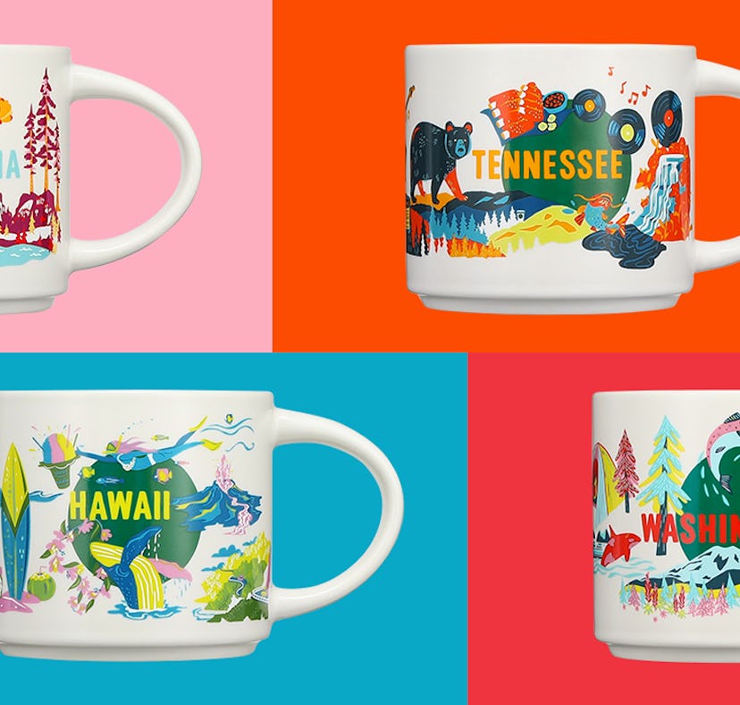The all-new Starbucks Discovery Series collection includes mugs, cold cups, and tote bags.