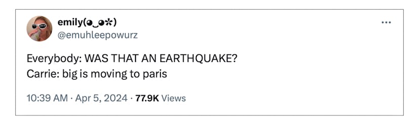 Big Is Moving To Paris