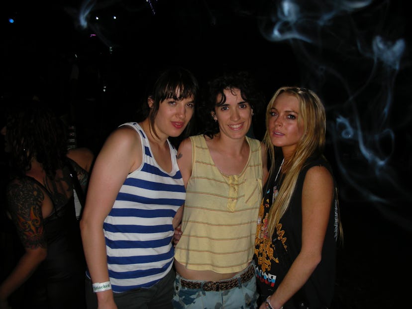 Carolina Parra and Ana Rezende of CSS with Lindsay Lohan.