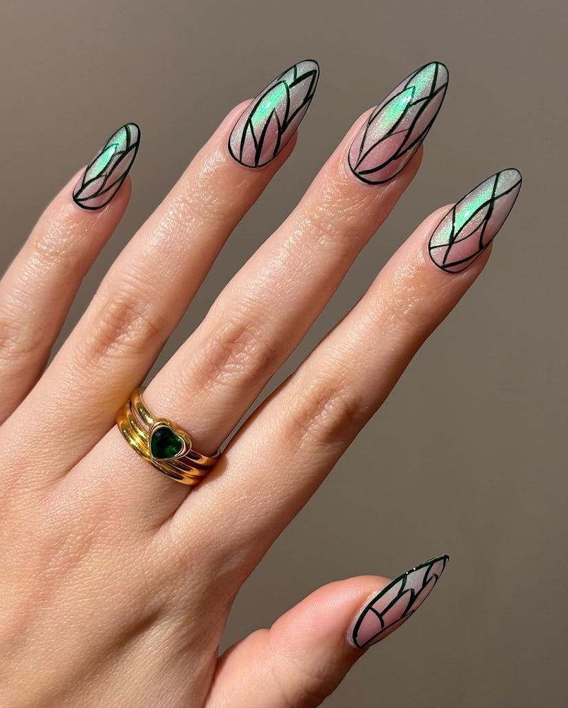 Try holographic nails inspired by fairy wings.