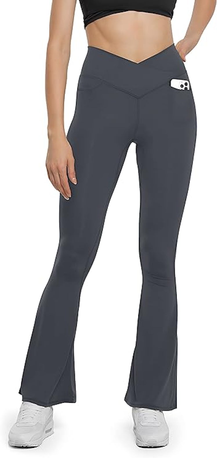 HEGALY Crossover Flare Yoga Pants