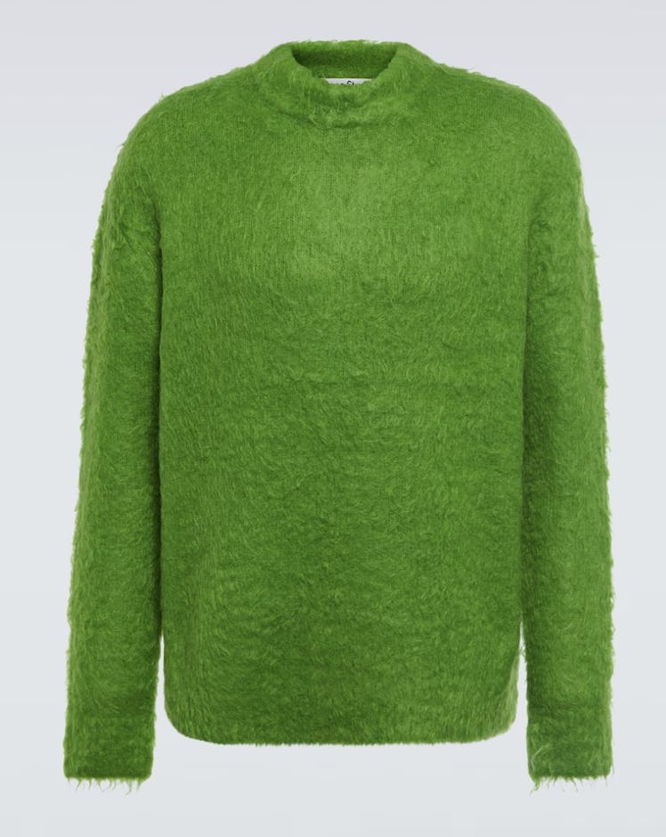 green wool blend sweater