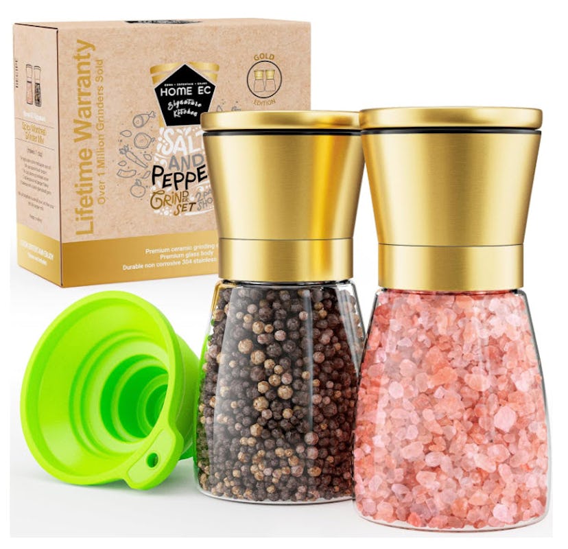 HOME EC Original Gold Salt and Pepper Grinder Set