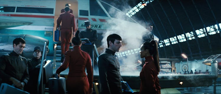 Zachary Quinto and Zoe Saldaña in Star Trek