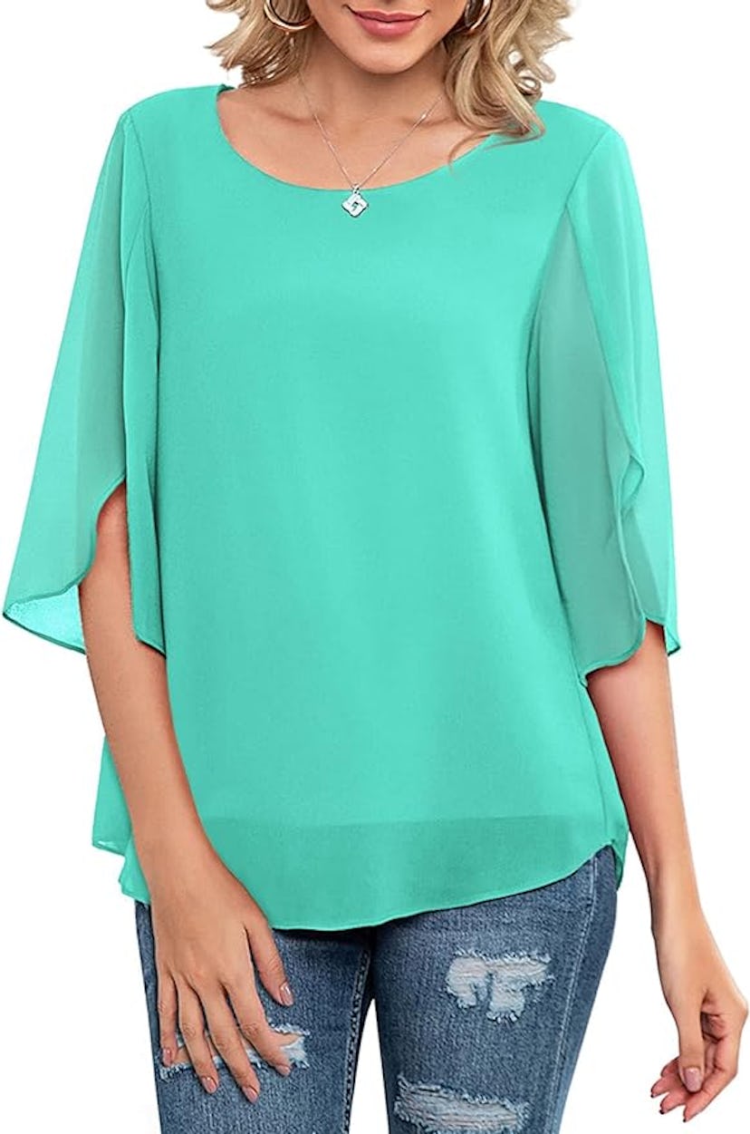 Neineiwu Casual Scoop Neck Loose Top