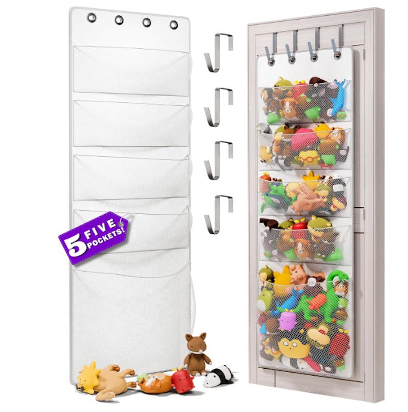 Honeyera 5-Pocket Over-the-Door Stuffed Animal Storage Organizer