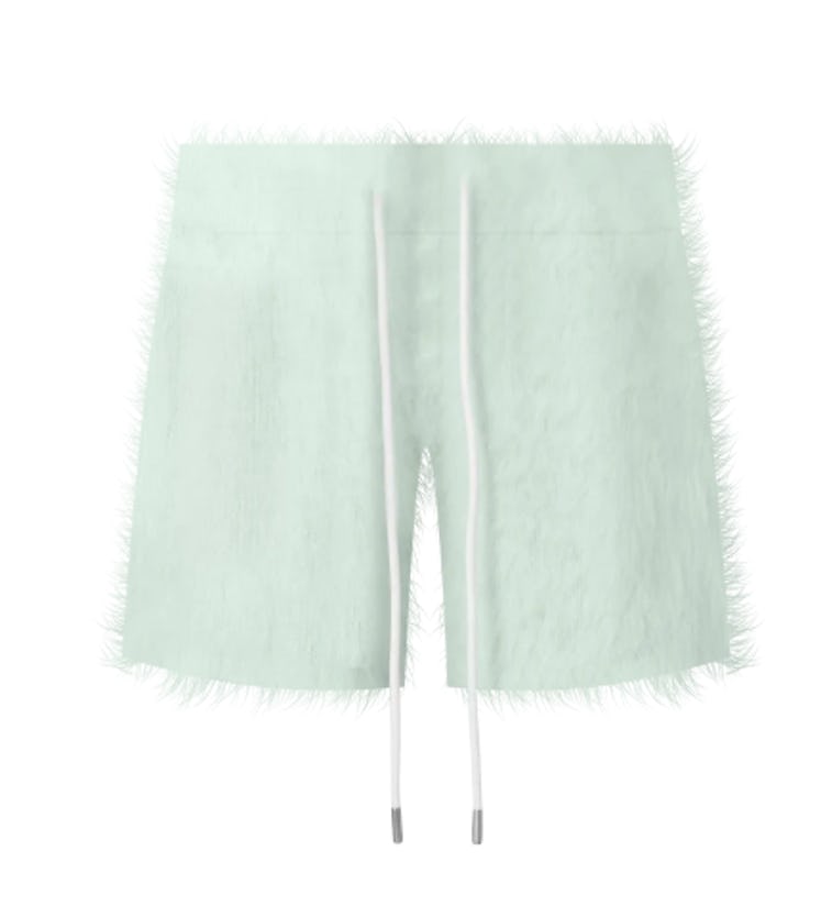mint fuzzy shorts