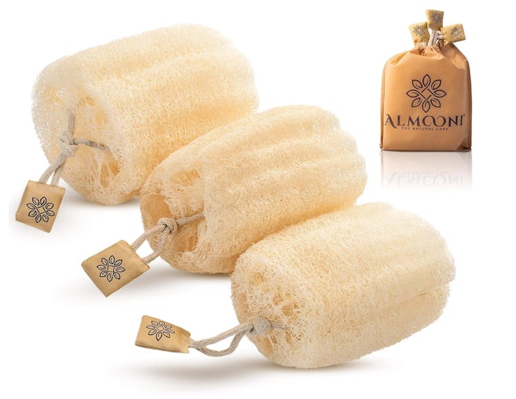 Almooni Egyptian Loofah Exfoliating Body Scrubber (3-Pack)
