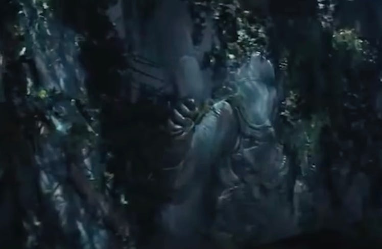 The strange astronaut mural in 'Kingdom of the Planet of the Apes.'