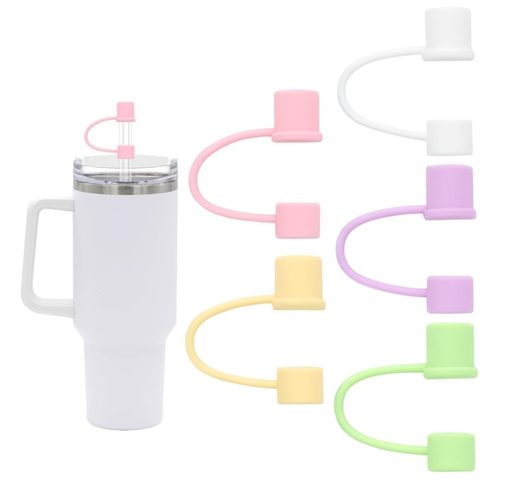 CXLL Diameter Silicone Straw Covers Cap (5-Pack)