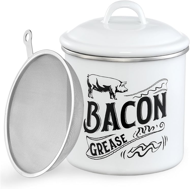 VITEVER Bacon Grease Saver Container with Fine Mesh Strainer