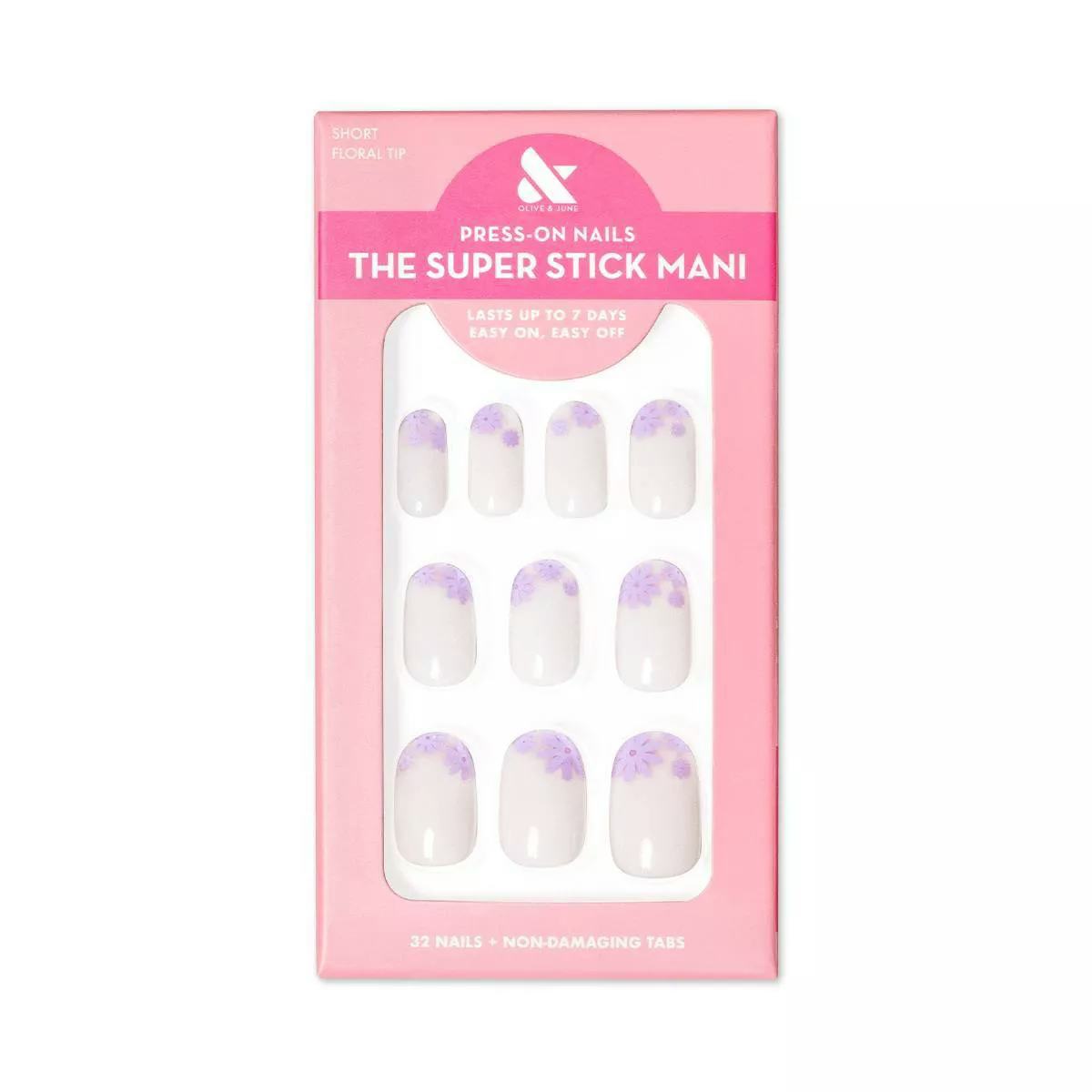 Olive &amp; June The Super Stick Mani Short Floral Tip