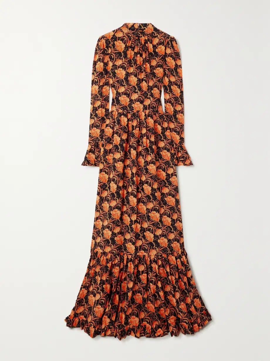 Visconti Tiered Ruffled Floral Maxi Dress